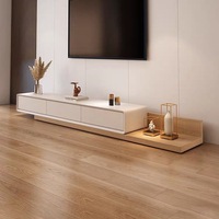 Meuble TV en bois massif de haute qualité pour salon avec éclairage LED, meuble TV et table basse