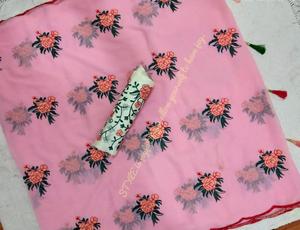 Vêtement ethnique, sari en soie viscose lourd, brodé, sexy, à manches longues, de conception originale, pour les fêtes, de luxe, lavable - Product Image 4