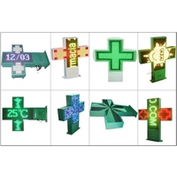 Letrero LED para Exteriores P8 a Todo Color con Pantalla Cruzada para Farmacias, Sistema de Control Novastar, WIFI/4G/USB