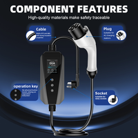 Chargeur de véhicule électrique portable monophasé GDON 32A 7kW niveau 2 avec câble de 3,5 m