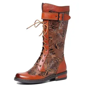 2021 nouvelle Arrivée Offre Spéciale Bottes <span class=keywords><strong>Style</strong></span> Ethnique Vintage Mi Talon over-the-genou Bottes De Femmes - Product Image 1