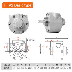 Motore Pneumatico a Turbina Reversibile HFV2 ad Alta Velocità 0,92Hp 0,68Kw 2,2N.<span class=keywords><strong>m</strong></span> 3000 Giri/Min - Product Image 5