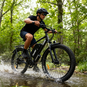 Vélo électrique urbain Chamrider DM427, cadre en alliage d'aluminium, moteur à moyeu arrière, autonomie <span class=keywords><strong>de</strong></span> 120 km, VTT léger pour adultes - Product Image 1