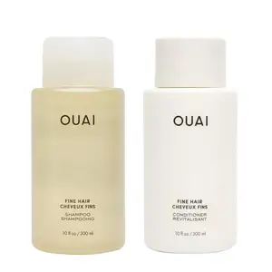 OUAI Scalp Serum 60ml Leave In Conditioner 140ml Shampooing 300ml pour cheveux fins Spray Lissant Hydratant Protecteur de chaleur