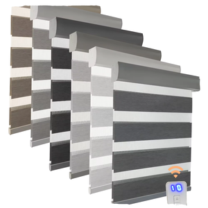 Persianas Zebra Motorizadas Personalizadas para Ventanas, <span class=keywords><strong>Gris</strong></span>, Día y Noche, Automáticas, Eléctricas, con Control Remoto - Product Image 4