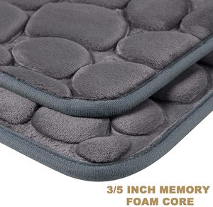 Tapis de bain antidérapant <span class=keywords><strong>FIGOO</strong></span> personnalisé à absorption d'eau douce, tapis de toilette en mousse à mémoire de forme pour salle de bain - Product Image 3