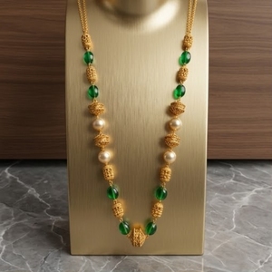 925 Silver Antique Mala <b>Necklace</b> with Beads Traditional <b>Long</b> Ethnic Jewelry for Women Wedding Gift Hindu - Product Image 4