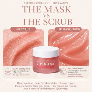 Mascarilla Labial 15g Nutritiva Hidratante Reparadora para <span class=keywords><strong>Labios</strong></span> Secos y Agrietados Tratamiento Nocturno 7 Aromas Menta Fresa <span class=keywords><strong>Coco</strong></span> Vegano OEM - Product Image 4
