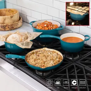 Men gang Hà Lan lò soong nồi mạnh mẽ Lò an toàn chậu nấu ăn KICHEN assesories không dính gang <span class=keywords><strong>Cookware</strong></span> Set - Product Image 2