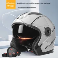 Casque à double visière exclusif pour moto électrique 730 Casques d'équitation double saison Caractéristiques de confort pour moto de commerce extérieur