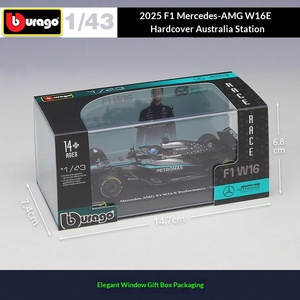 Bburago 1:43 F1 Mercedes-Benz AMG Team Saison 2025 W16E Simulation de course Modèle de voiture en alliage moulé sous pression Jouet unisexe Édition reliée - Product Image 4