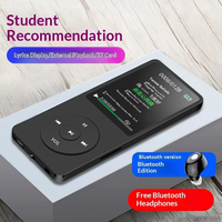 Lecteur de Musique MP3 Ultra-Mince Portable avec Son Sans Perte, Haut-Parleur et Écouteurs, Écran LCD 1.8 Pouce