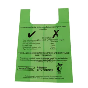 Benutzer definiertes Logo gedruckt kompost ierbare biologisch abbaubare Plastiktüte Großhandel