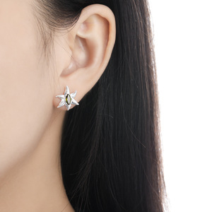 Vente en gros Bijoux en or Boucles d'oreilles étoile de mer design en argent sterling 925 Boucles d'oreilles Oliver Zircon pour femmes et filles - Product Image 6
