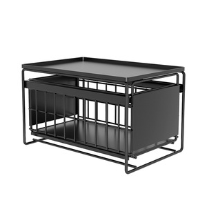 Organisateur de maquillage de type tiroir en fer, 3 niveaux de rangement pour le comptoir de la salle de bain - Product Image 5
