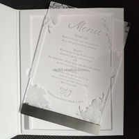 Carte vidéo personnalisée en acrylique 3D LED musicale, style romantique, écologique, pour mariage, anniversaire, menu