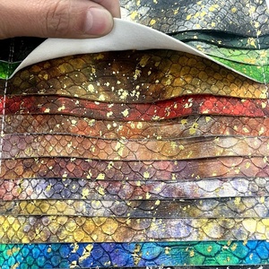 Hot bán kim loại vàng Thất Bại Python rắn da động vật rắn da PU nổi Faux Leather cho túi trang trí - Product Image 6