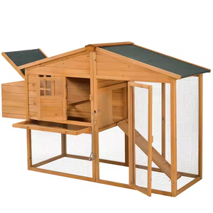 Poulailler extérieur moderne et luxueux en bois et acier inoxydable, écologique, résistant à l'eau et durable, avec boîte à œufs et cage pour poules. - Product Image 3