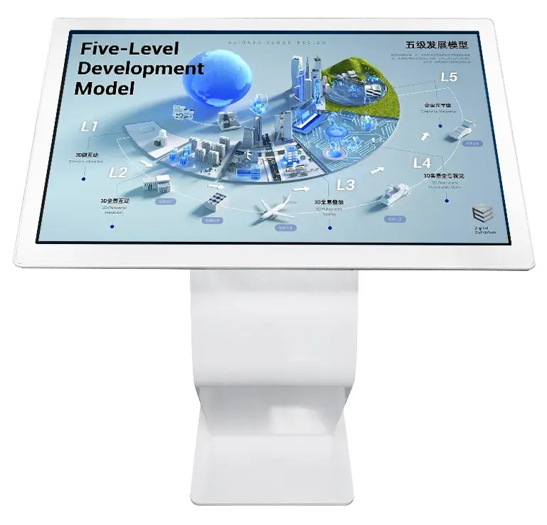 Monitor tampilan iklan LCD pemasangan dinding, 32 49 55 65 inci layar sentuh pemutar iklan dalam ruangan