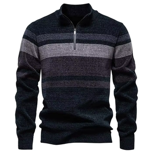 Maglione Casual da Uomo con Collo Alto e Mezza Zip, Antipilling, Logo Personalizzato, Nuovo Stile di Design - Product Image 5