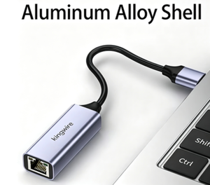 <span class=keywords><strong>Adaptateur</strong></span> Ethernet Type C vers RJ45 10/100/1000 Mbps en alliage d'aluminium, convertisseur USB C 3.0 vers Ethernet LAN - Product Image 2