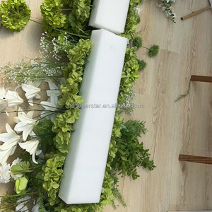 E-421 avrupa tarzı çiçek yapay düğün arka plan el yapımı dekoratif kemer ipek yeşil çiçek asılı koşucu satır - Product Image 2
