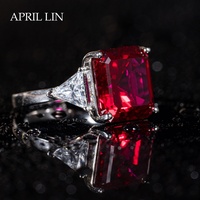 Square Cut Ruby Stone Ring