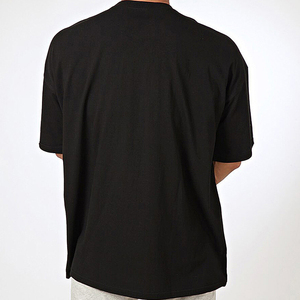 เสื้อยืดทรงหลวมคุณภาพสูง ผ้าฝ้ายเฟรนช์เทอร์รี่ สำหรับผู้ชาย แบบเรียบ ไม่มีลาย  ไหล่ตก ทรงบ็อกซี่  ผลิตจำนวนมาก - Product Image 2