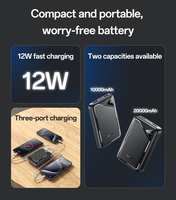 Yesido 20000mAh 12W Pengisian Cepat Tiga Port Layar Digital Cerdas Power Bank Portabel YP81