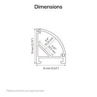 Profilé en aluminium LED K&C KM18, fixation magnétique d'angle, canal pour bande LED en aluminium anodisé, 1M/2M/3M