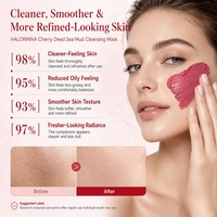 HALORINNA 130g Masque Nettoyant au Boue de Mer Profonde de Cerise Nettoyage en Profondeur Éclat Naturel de la Peau Hydratant Lissant Soin Quotidien du Visage OEM