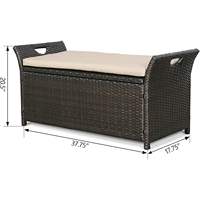 Patio Aufbewahrung sbank Wicker Rattan Deck Box mit beige Kissen