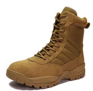 Botas Tácticas de Cuero de Gamuza Personalizadas ODM/OBM de Fábrica para Verano en Zonas Cálidas TSB09 con Cremallera Lateral, Zapatos de Combate - Product Image 1