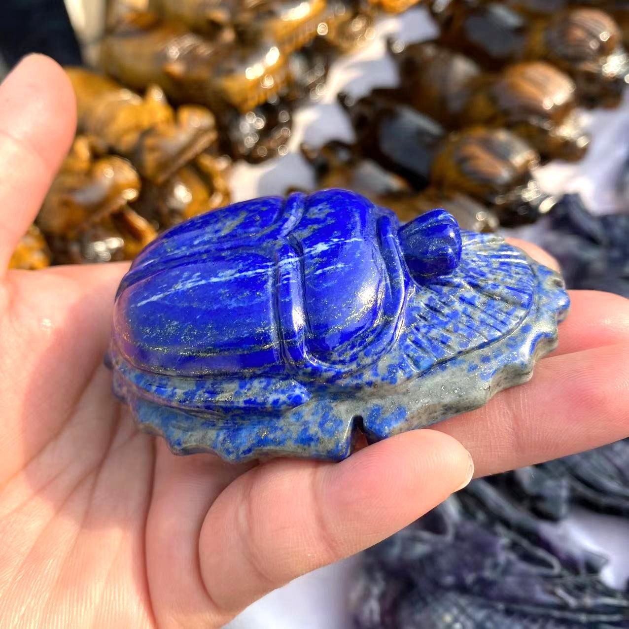Wholesale Natural Lapis Lazuli Scarab Carving - Crystal Amulet for