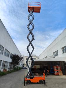 इलेक्ट्रिक कैंची लिफ्ट 3 से 14 मीटर की कामकाजी ऊंचाई मैनुअल पुश हवाई कार्य मंच के आसपास इलेक्ट्रिक कैंची लिफ्ट - Product Image 2