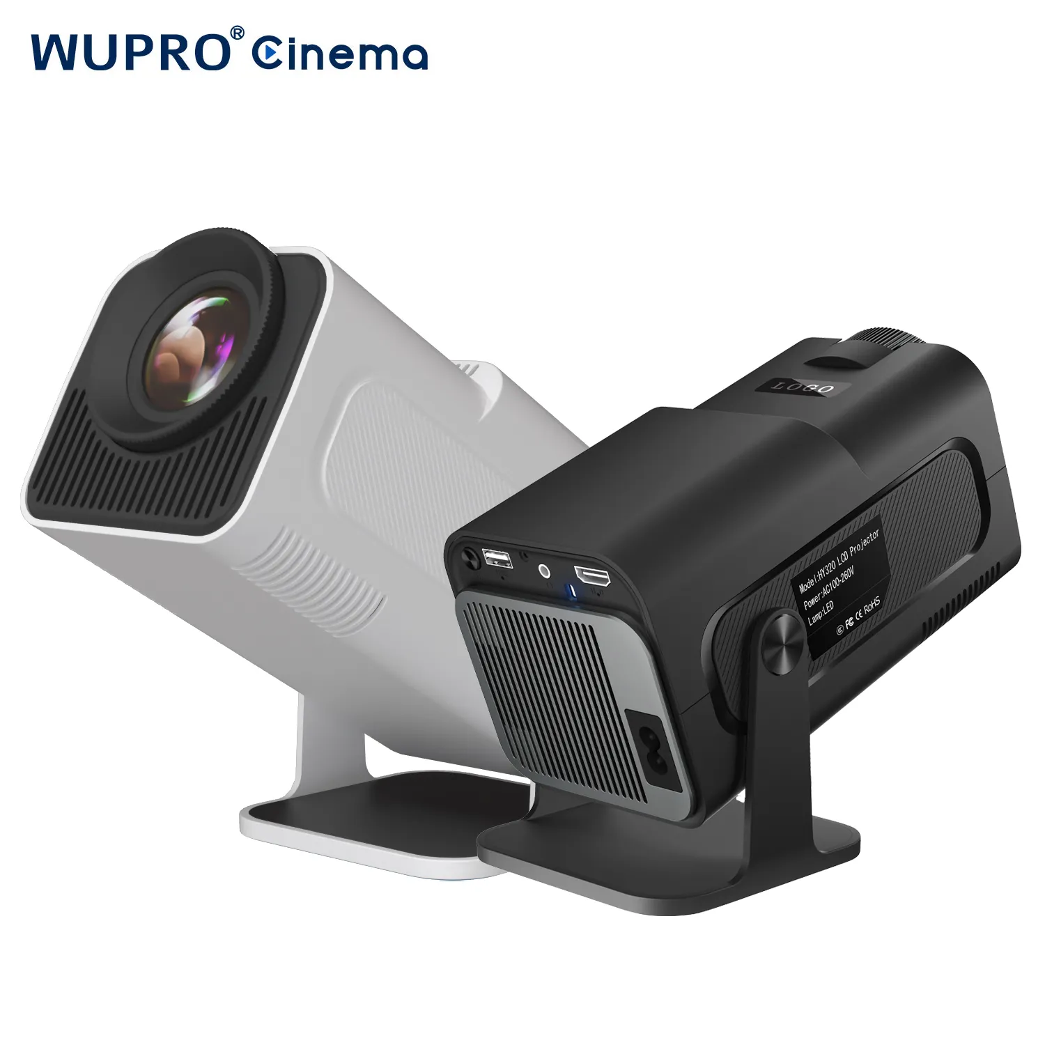 2024 Hotest Design Wupro/ODM HY-320 Mini Portable Beamer Native 1920x1080p Full HD 300ANSI Lumens Home Smart Android Projector