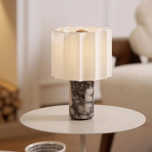 Modern Minimalist Marble Living Room Designer Creative Pleated Cloth <strong>Cover</strong> Bedroom <strong>Headboard</strong> bar Touch Decoration Table Lamp - Product Image 3