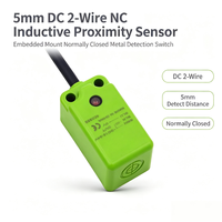 Capteur de proximité inductif DC 2 fils à montage encastré 5 mm normalement fermé pour détection de métaux