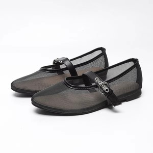 Chaussures plates <span class=keywords><strong>pour</strong></span> femmes, tendance, en maille solide respirante, style Mary Jane, grandes tailles 35-43 - Product Image 5
