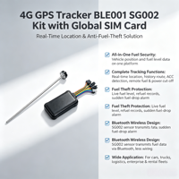 Traceur GPS 4G avec capteur de niveau de carburant Bluetooth BLE001 SG002, localisation en temps réel et kit anti-vol de carburant