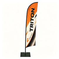 Obtenez un drapeau extérieur personnalisé avec base de poteau pour la publicité commerciale, livraison rapide maintenant