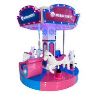 Manège musical LED pour enfants, équipement de terrain de jeux extérieur, carrousel lumineux pour parcs d'attractions à vendre