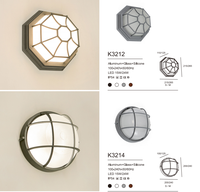 Applique murale extérieure classique étanche en aluminium IP54, résistante à l'humidité, avec douille E27, pour salle de bain