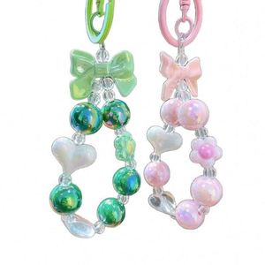 Manufacturer Wholesale Charm <b>Strap</b> Phone Beaded Bracelet Chain for Women Girls Cell <b>Wrist</b> <b>Straps</b> Keychain - Product Image 2