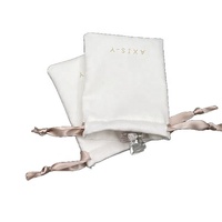 Pochette à bijoux en velours avec logo personnalisé imprimé, fermeture à cordon, fonction de sécurité, emballage en gros