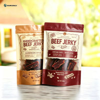 Bâtonnets de bœuf séché faible en gras, collations saines de viande séchée, emballage personnalisé pour bâtonnets de bœuf séché, sachet refermable pour collations de viande séchée moelleuse