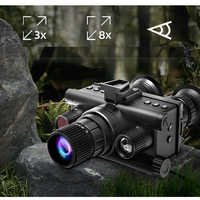 Jumelles de vision nocturne infrarouge 4K 40MP avec zoom 8X, fixation sur casque, objectif 25mm, portée 600m, autonomie 6-8h, pour extérieur, OEM usine