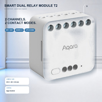 Módulo de Relé Dual Inteligente T2, Compatible con Apple HomeKit, Zigbee 3.0, Contacto Seco/Húmedo, 2 Canales, Medidor de Energía AC, Interruptor de Bloqueo de Motor