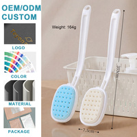 Brosse de douche exfoliante à long manche pour le corps, tête en silicone souple détachable, pour le nettoyage et le gommage du dos – Vente en gros