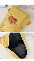 Sac à dos scolaire personnalisé de couleur unie, imperméable, grande capacité, décontracté, pour le sport, les sorties quotidiennes des adolescentes et les voyages universitaires